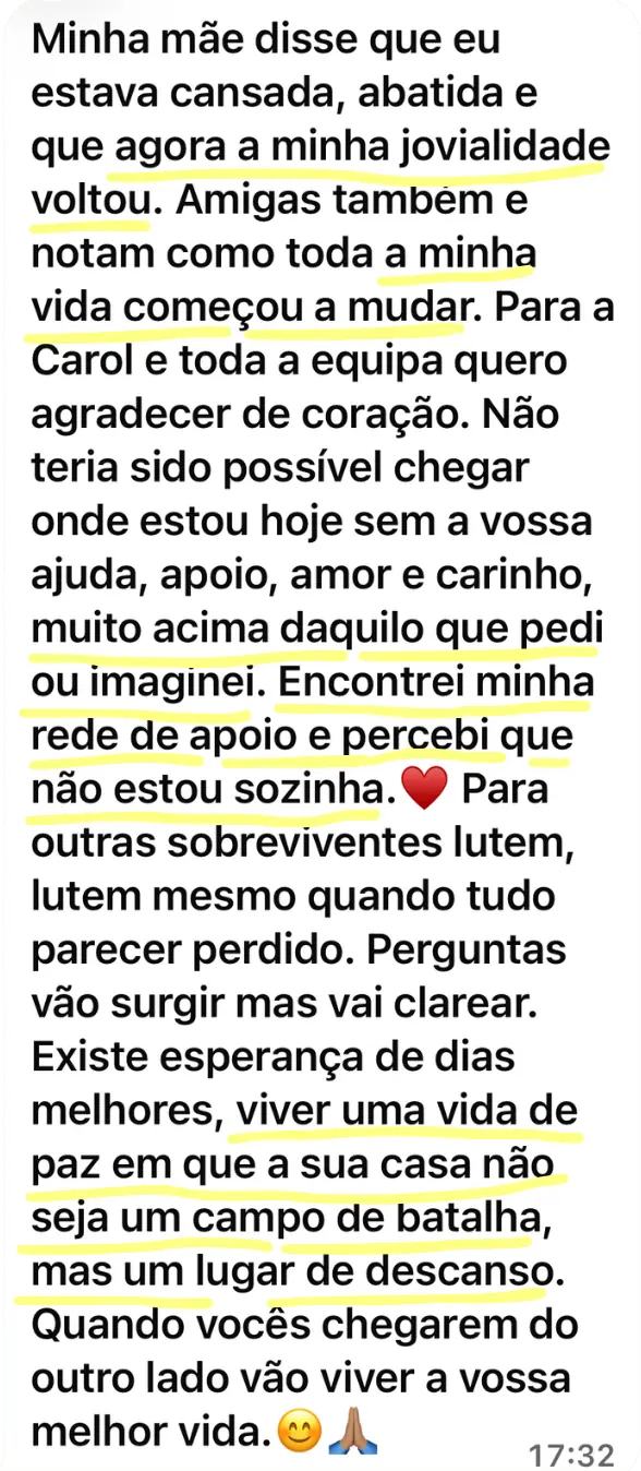 Depoimento de aluna do Programa I.M.U.N.E.