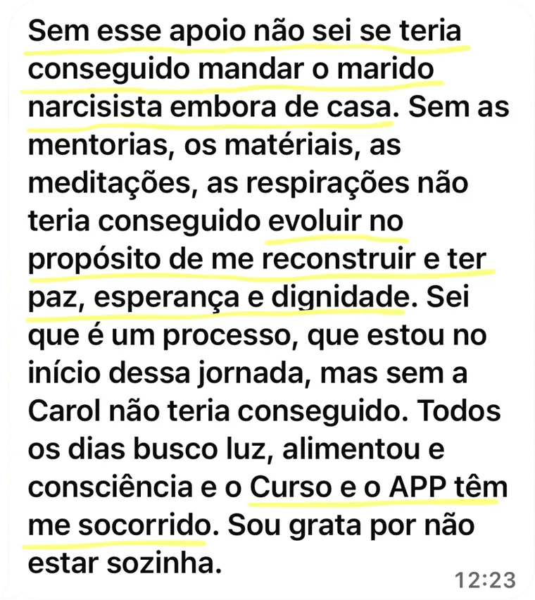 Depoimento de aluna do Programa I.M.U.N.E.
