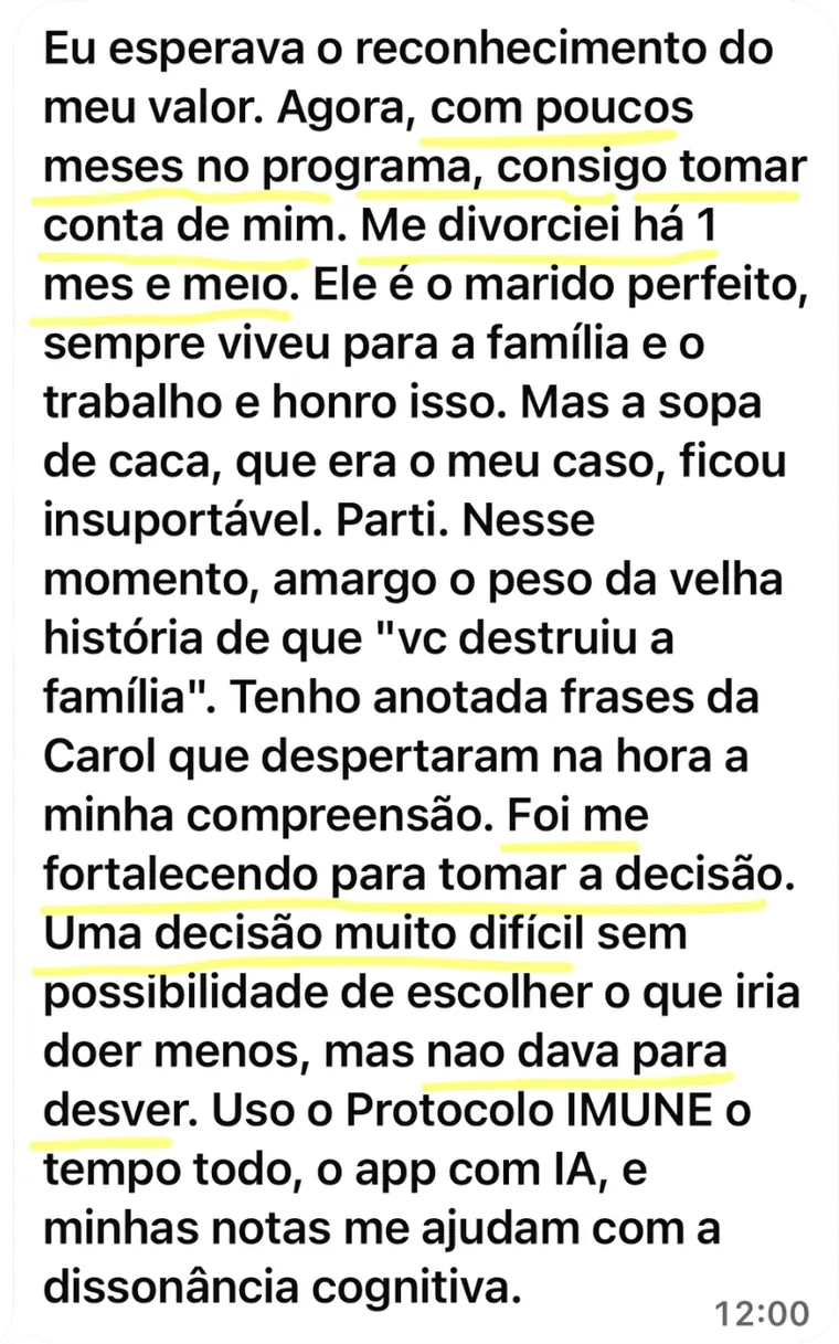 Depoimento de aluna do Programa I.M.U.N.E.